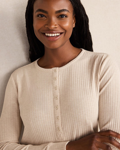 Talbots DRAPEY RIB KNIT HENLEY