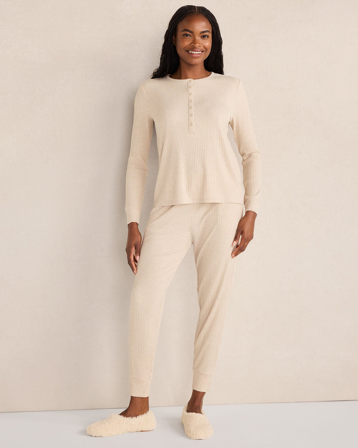 Talbots DRAPEY RIB KNIT HENLEY