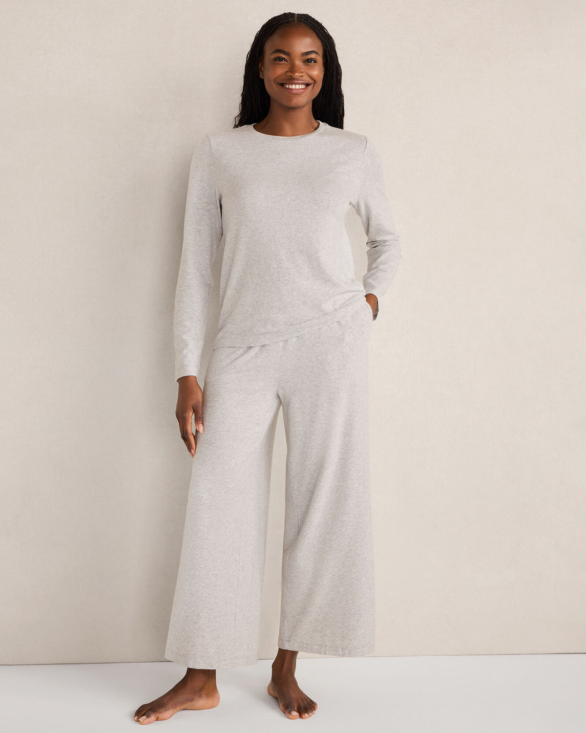 Talbots COTTON MODAL BRUSHED JERSEY WIDE LEG PANTS