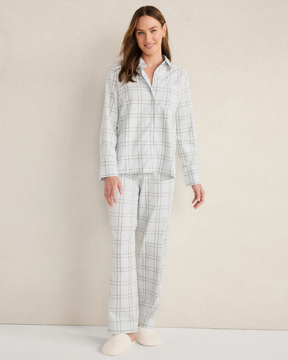 Talbots LIGHTWEIGHT FLANNEL WINDOWPANE PAJAMA PANTS