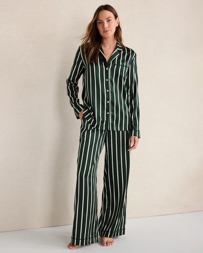 Talbots WASHABLE SILK PINSTRIPE PAJAMA TOP