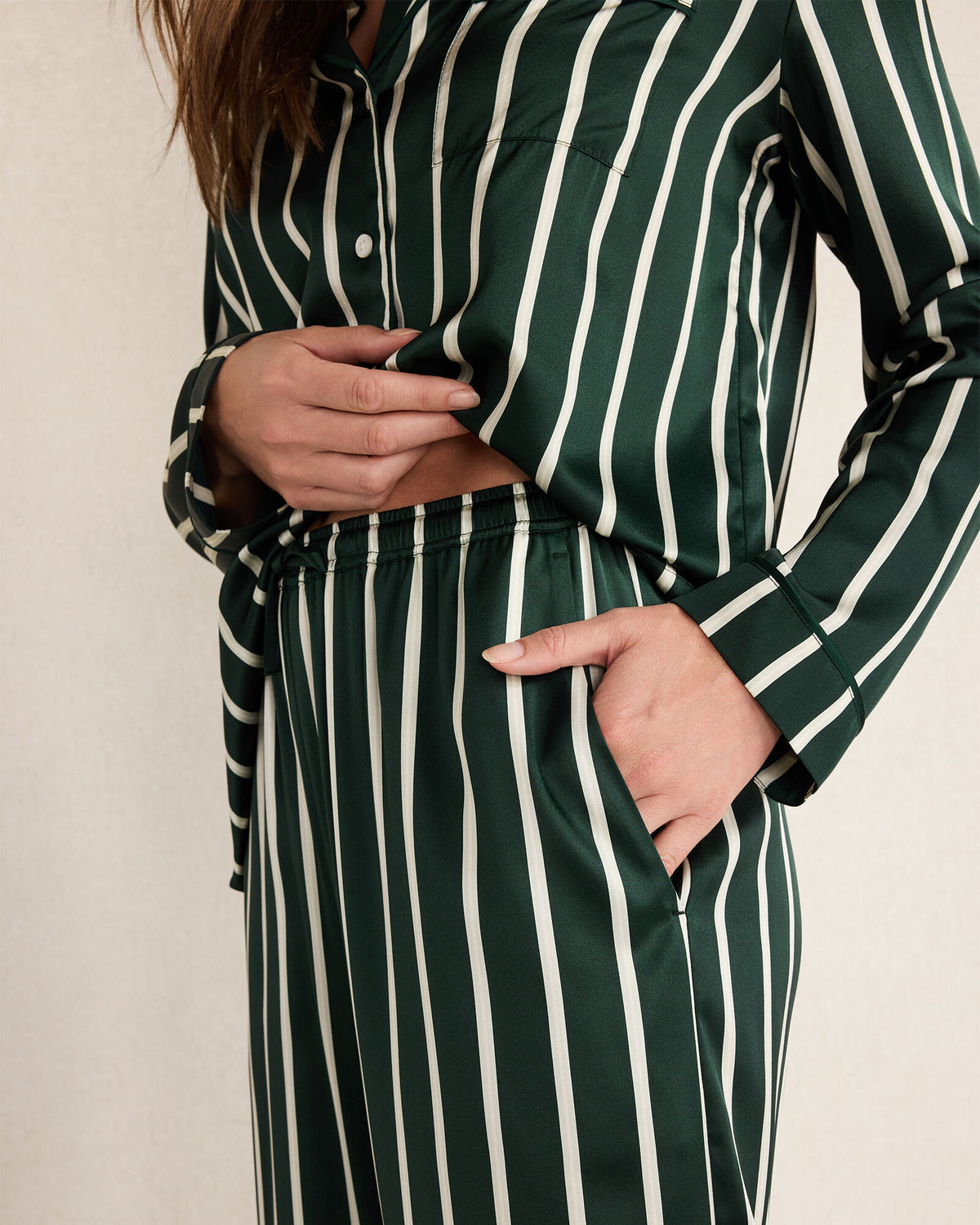 Talbots WASHABLE SILK PINSTRIPE PAJAMA PANTS