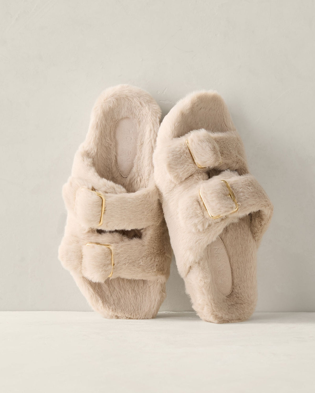 Talbots FAUX FUR BUCKLE MOLDED SLIPPERS