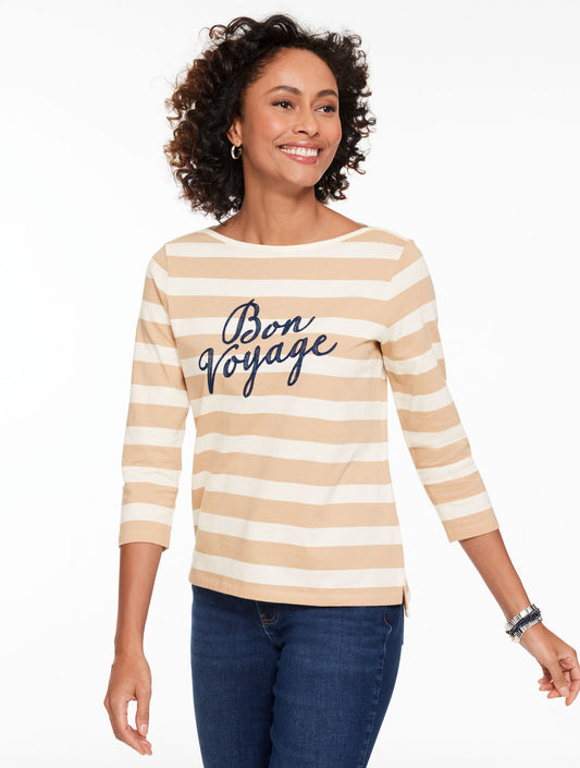 Talbots ENVELOPE NECK TEE - BON VOYAGE