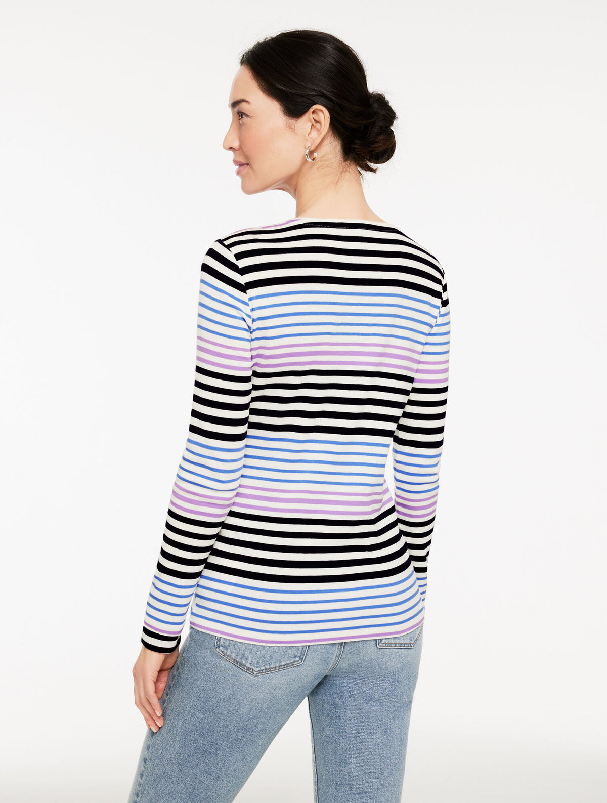 Talbots LONG SLEEVE CREWNECK TEE - KRISTY STRIPE