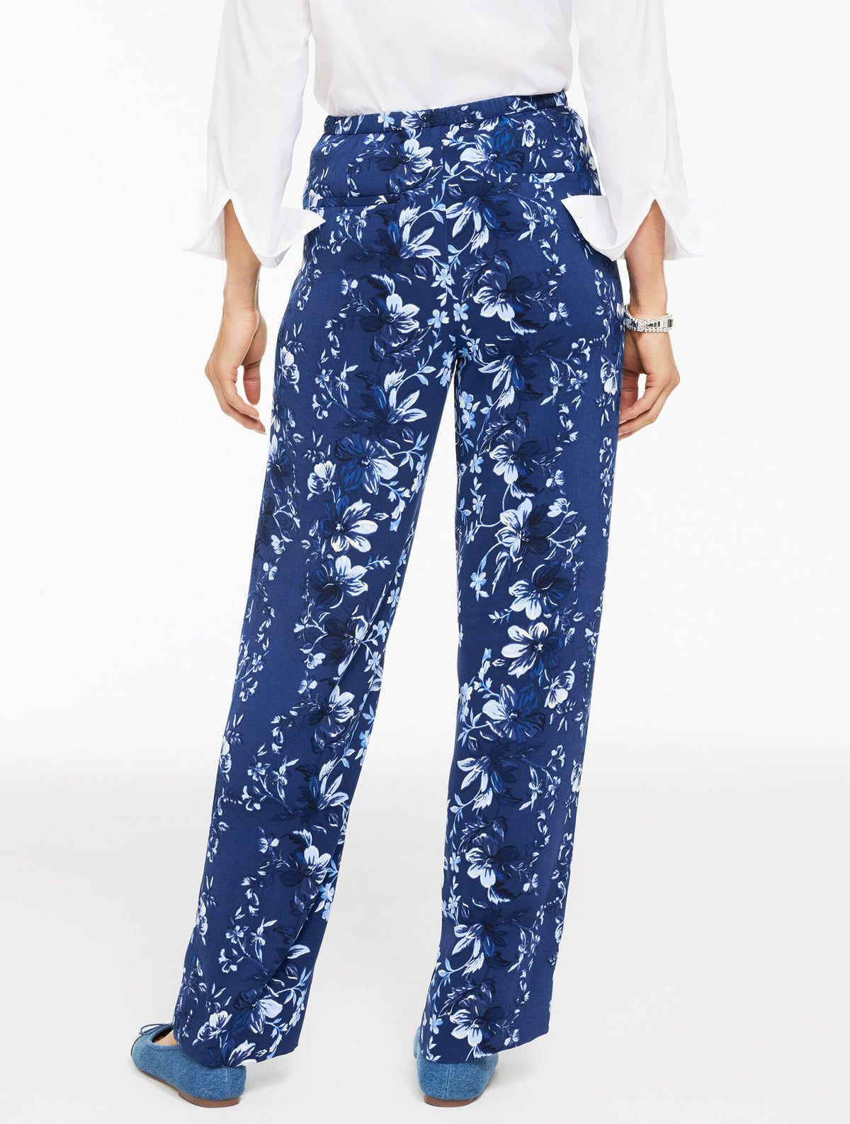 Talbots STRAIGHT LEG PULL-ON PANTS - EXQUISITE BLOOMS