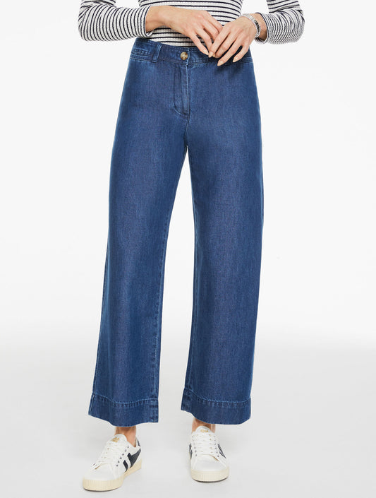 Talbots WIDE ANKLE PANTS - REFINED DENIM