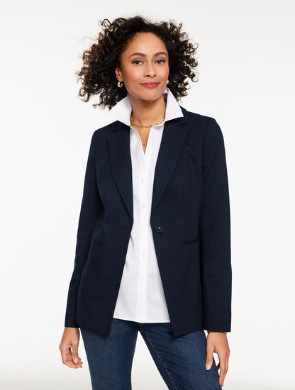 Talbots SINGLE BUTTON TWILL BLAZER