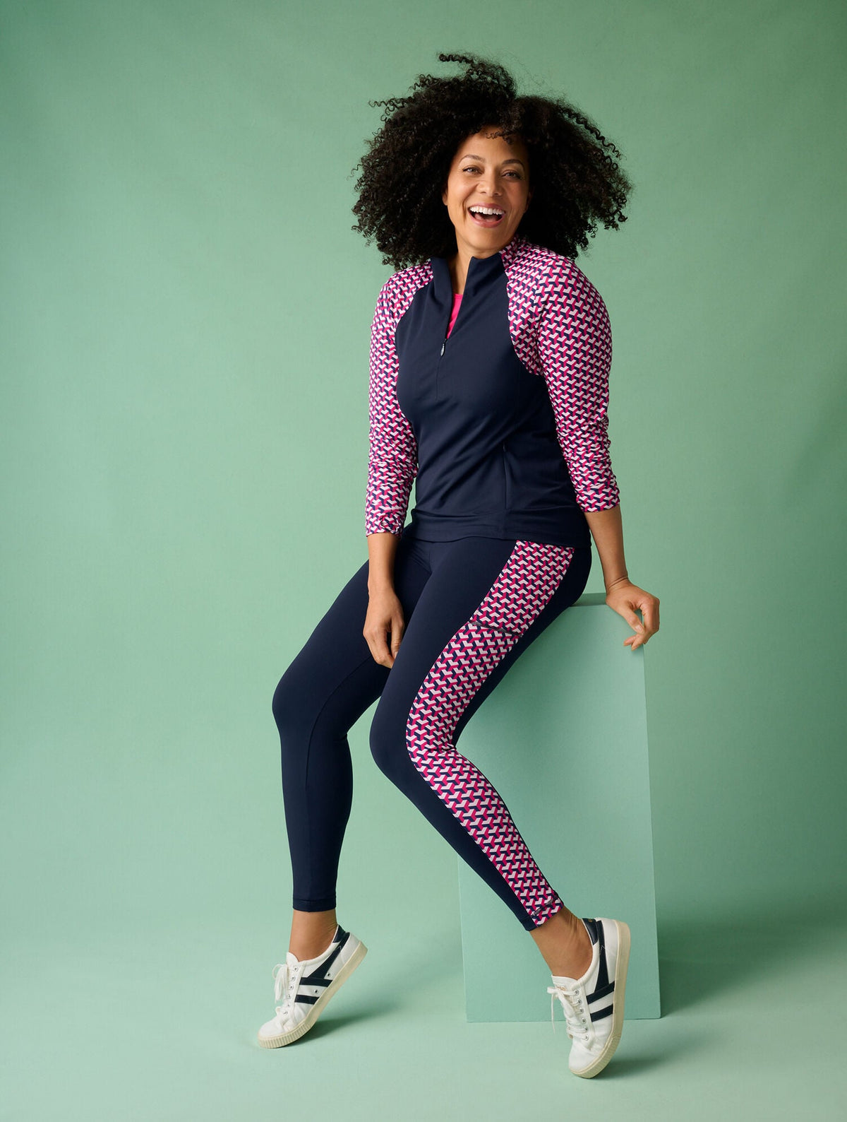 Talbots PERFORMANCE COMPRESSION HALF-ZIP PULLOVER - GEO