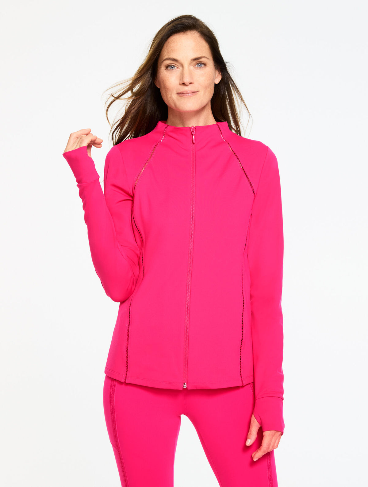 Talbots PERFORMANCE COMPRESSION FULL-ZIP JACKET - PICOT TRIM