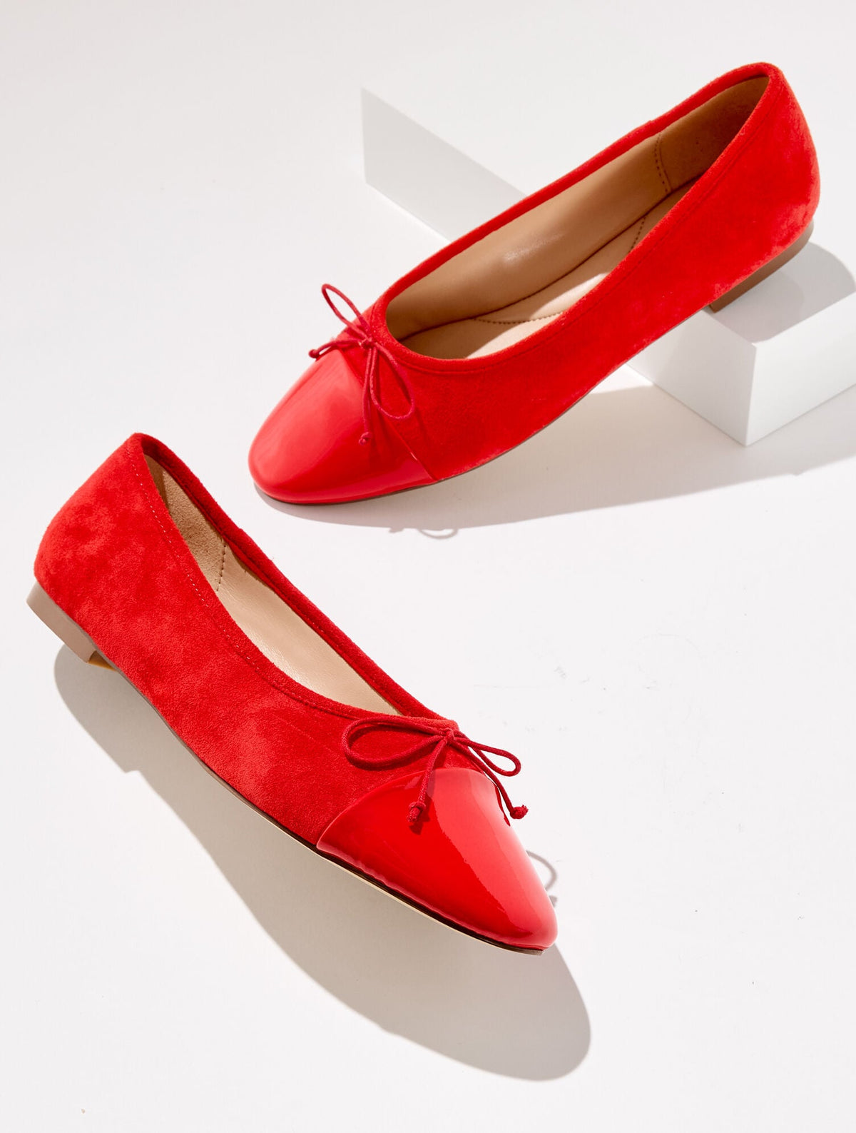 Talbots ANSLY SUEDE PATENT LEATHER BALLET FLATS