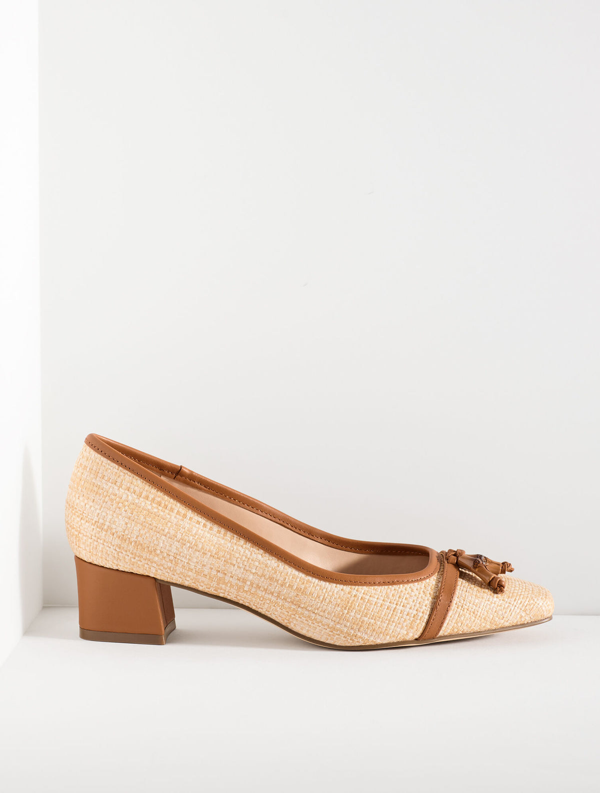 Talbots SIENNA BAMBOO RAFFIA BLOCK HEEL PUMPS