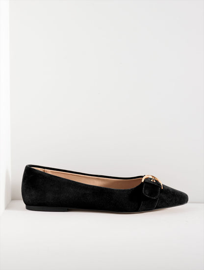 Talbots WHITLEY BUCKLE SUEDE BALLET FLATS