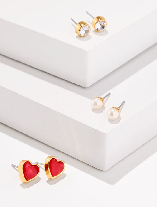 Talbots ROMANTIC HEARTS STUD EARRING SET
