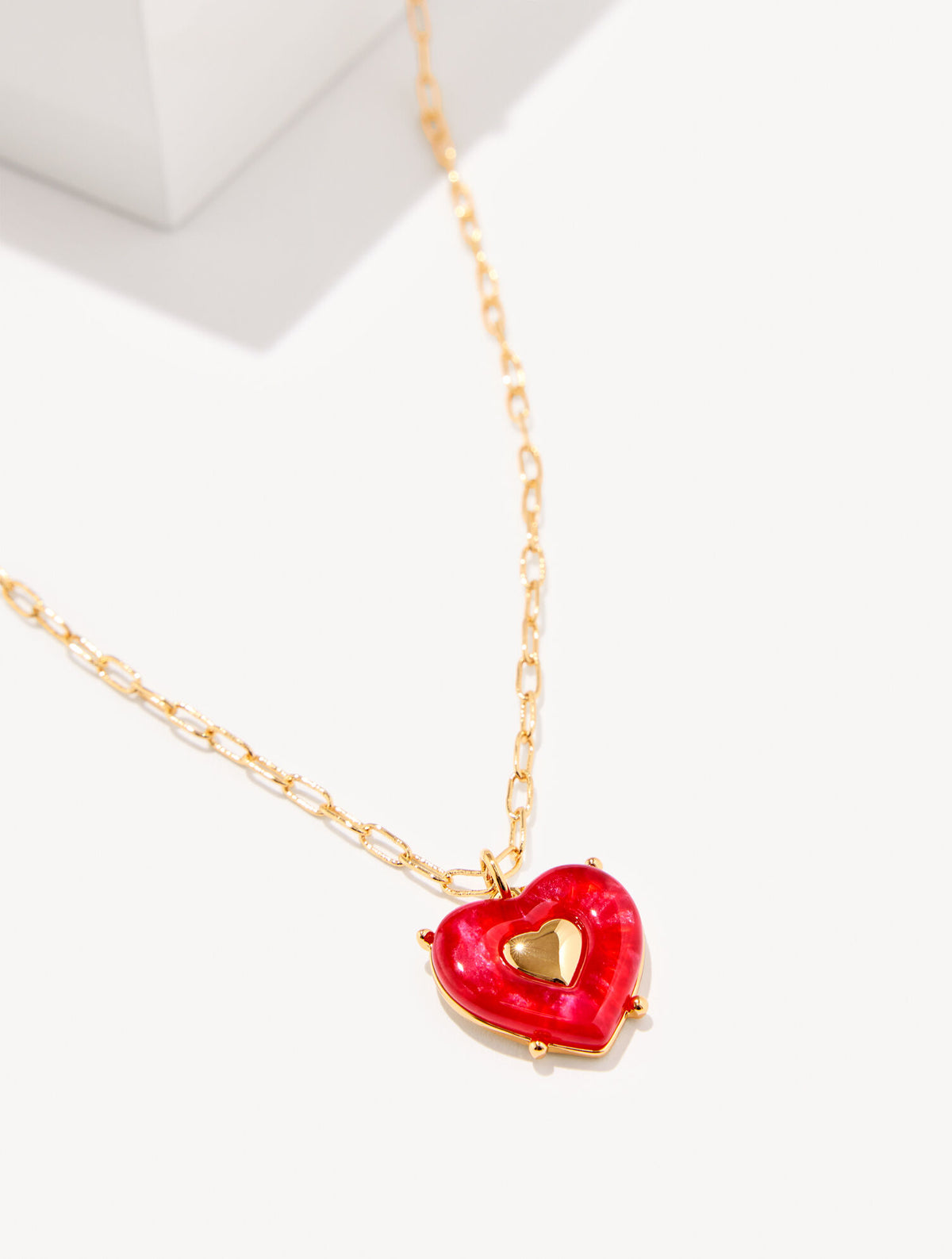 Talbots RED VELVET HEART PENDANT NECKLACE
