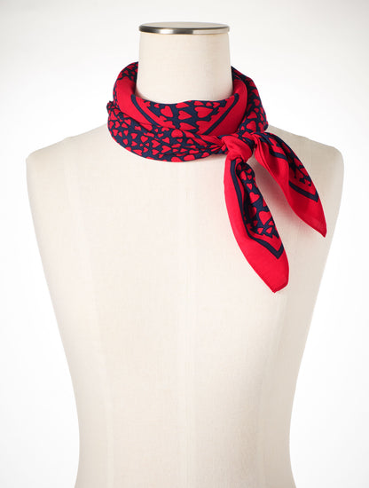 Talbots FLOWING HEARTS SQUARE SCARF