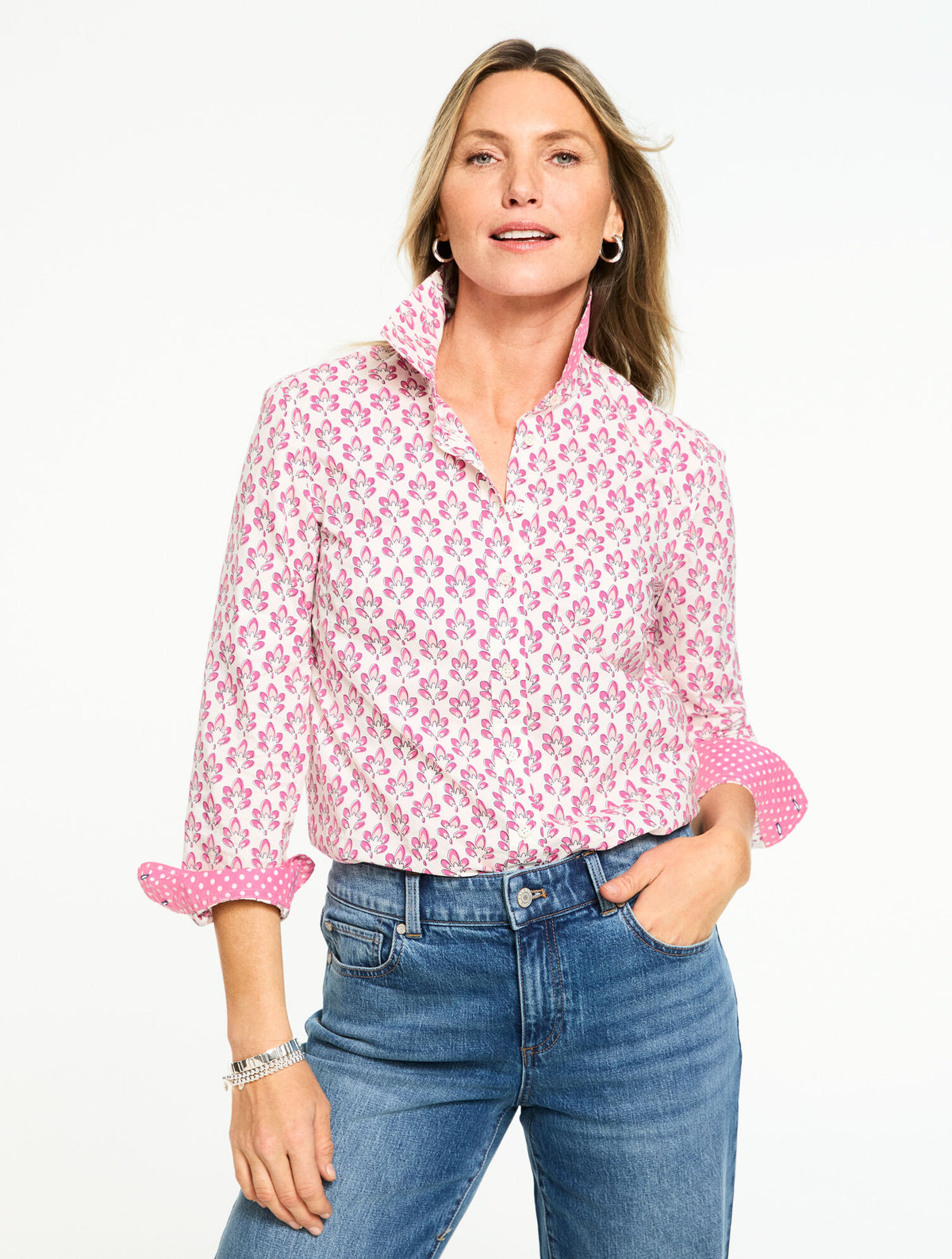 Talbots MODERN CLASSIC SHIRT - GRAPHIC LEAVES