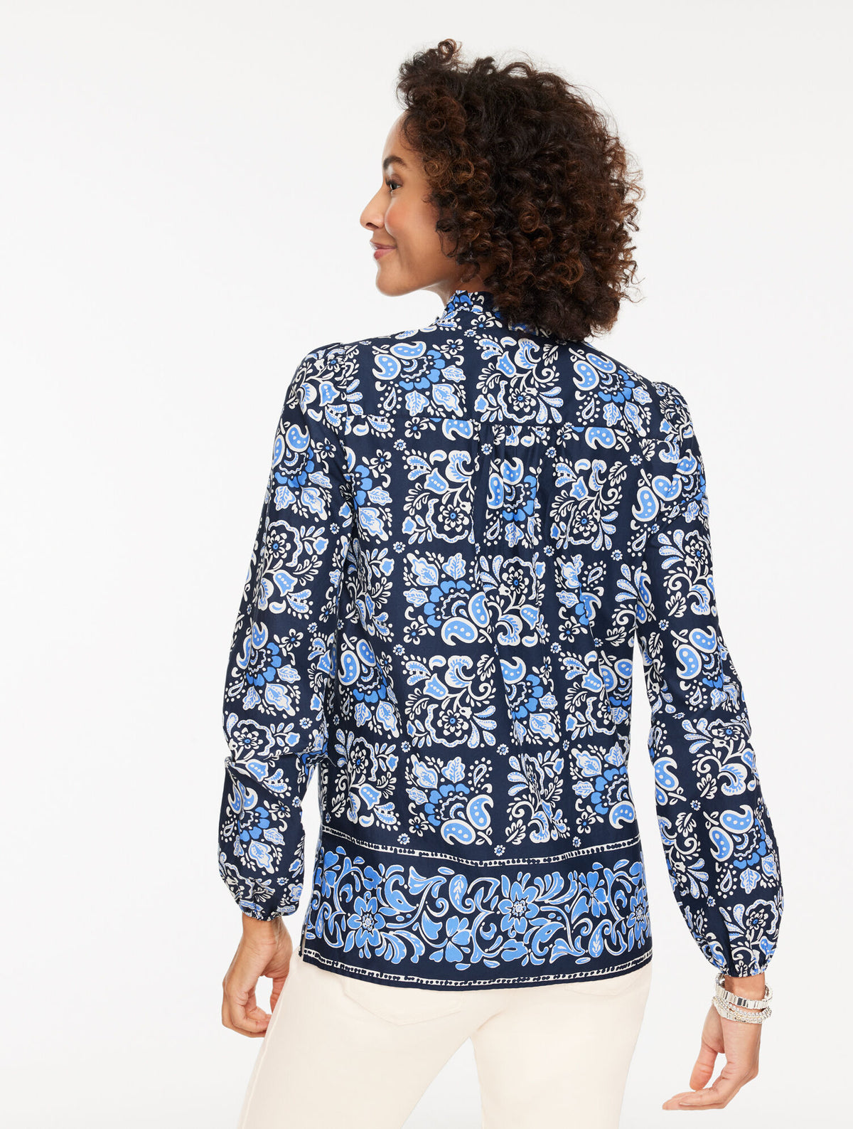 Talbots RUFFLE POPOVER - JACOBEAN BORDER