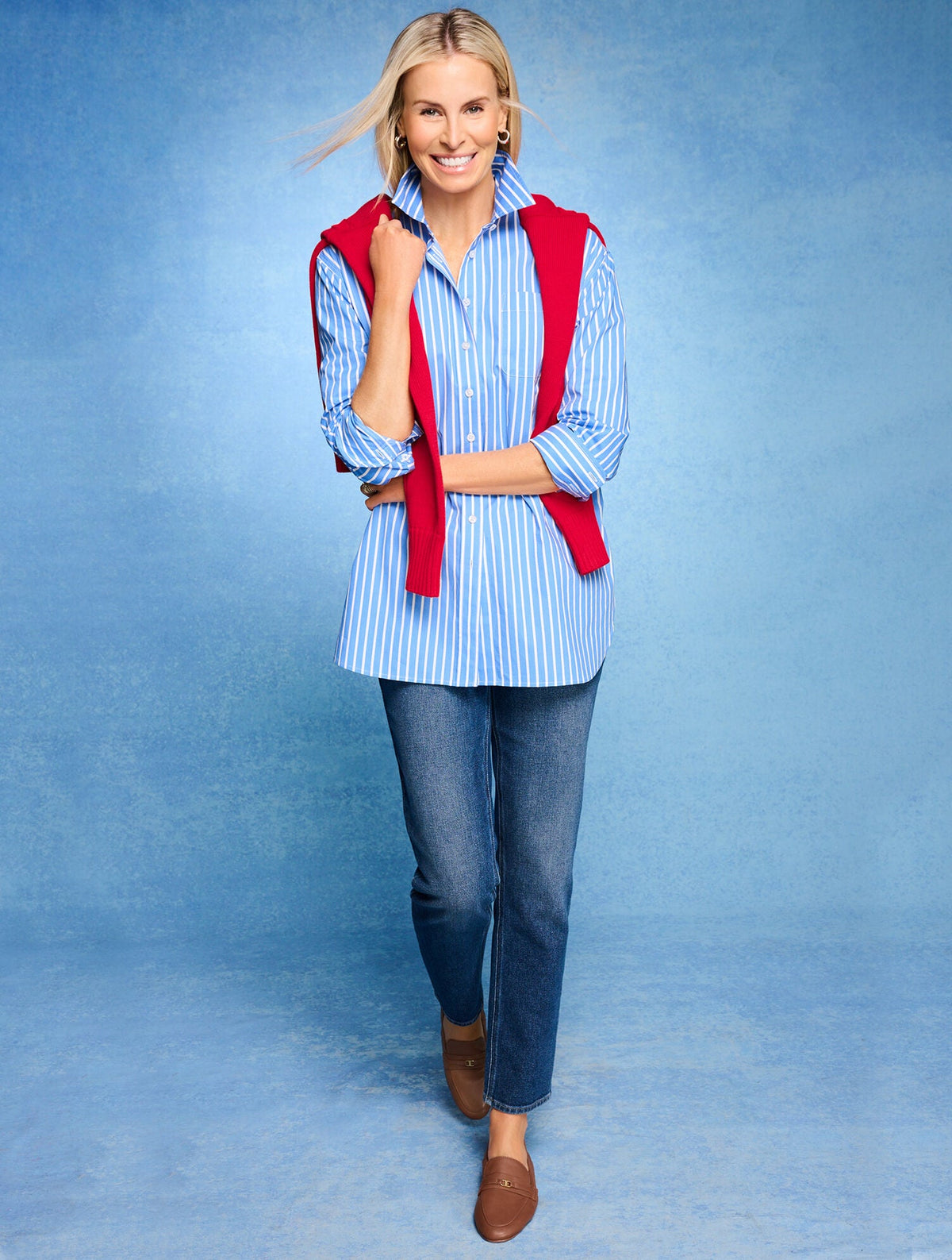 Talbots EVERYDAY RELAXED SHIRT - SAILOR STRIPE