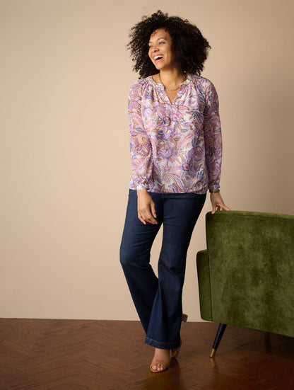 Talbots BAND COLLAR POPOVER - PAISLEY BOUQUET