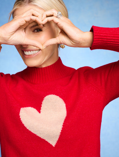 Talbots MOCKNECK PULLOVER - INTARSIA HEART