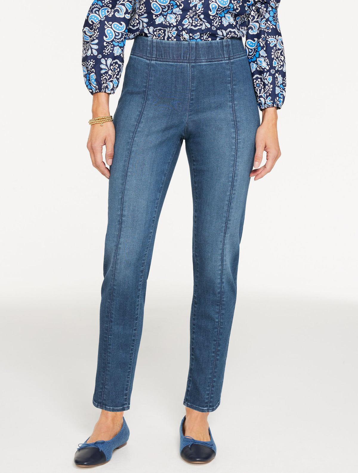 Talbots SLIM ANKLE PULL-ON TRAVEL JEANS - NOHO WASH