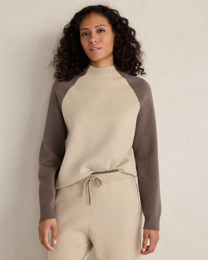 Talbots VISCOSE BLEND COLORBLOCK CREWNECK