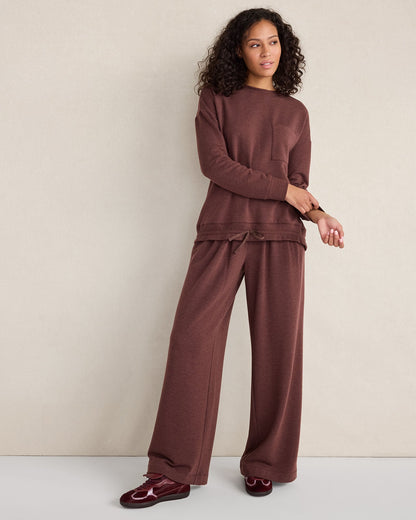 Talbots FLEECE CINCHED CREWNECK