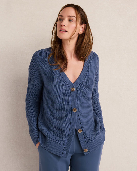Talbots ORGANIC COTTON LINK STITCH CARDIGAN