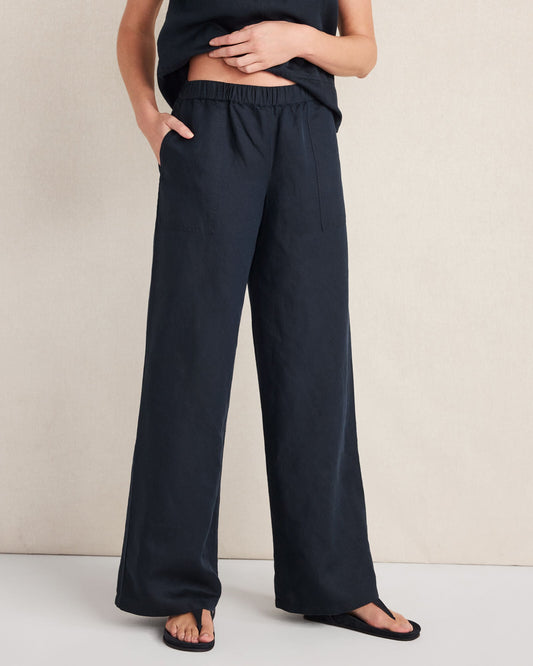 Talbots LINEN BLEND DOBBY WIDE LEG PANTS