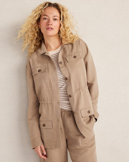 Talbots LINEN BLEND DOBBY JACKET