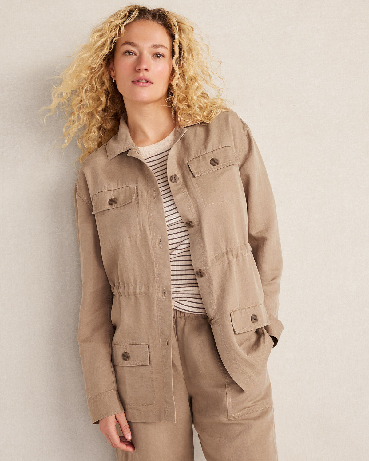 Talbots LINEN BLEND DOBBY JACKET