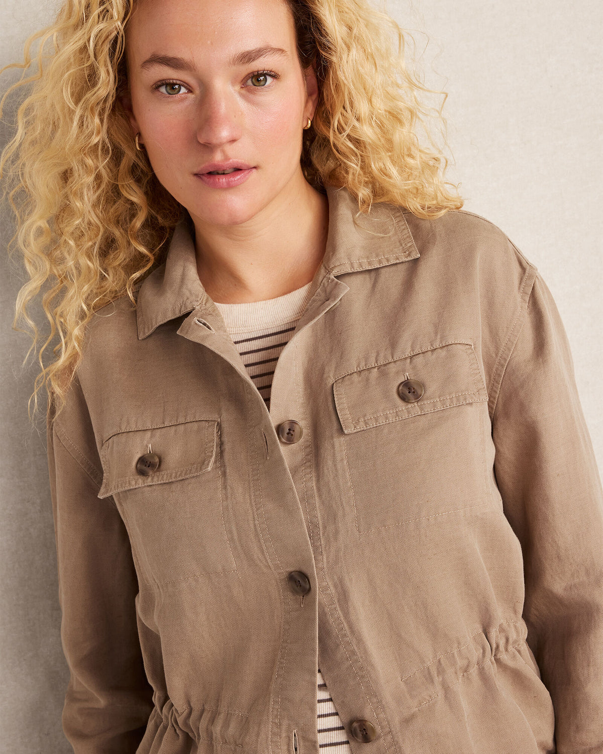 Talbots LINEN BLEND DOBBY JACKET
