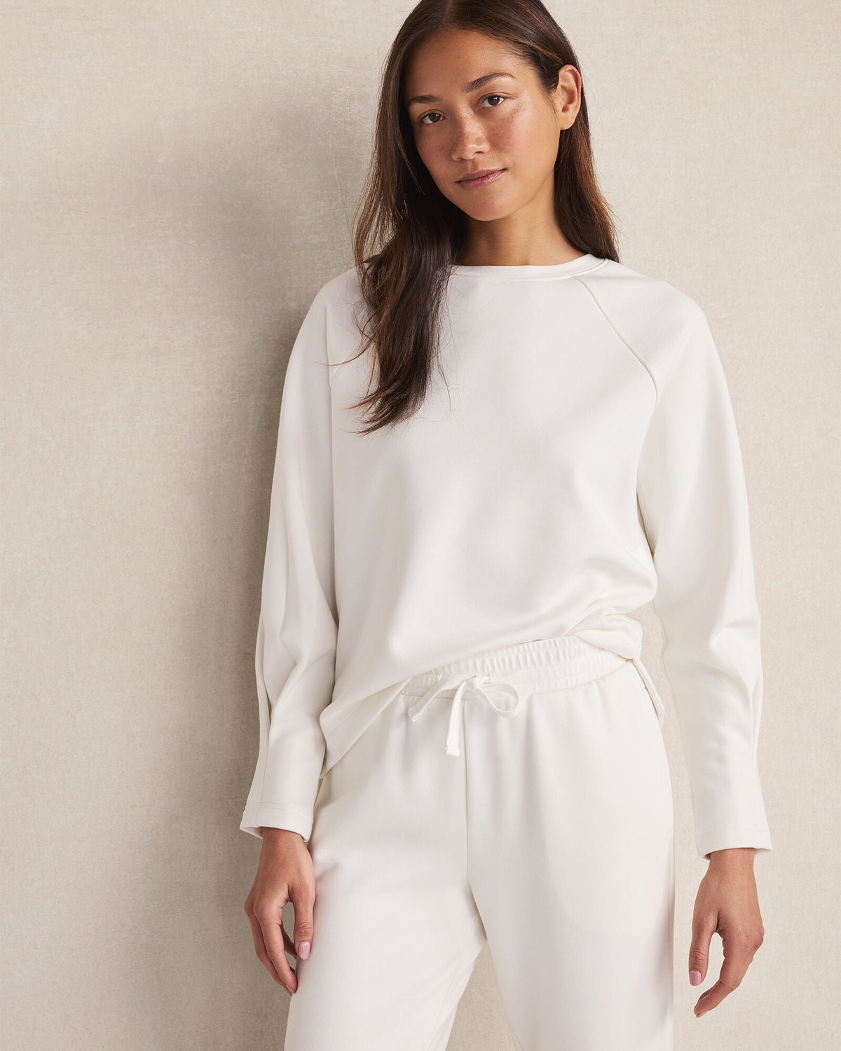 Talbots SOFT-BRUSHED FLEECE PLEATED CREWNECK