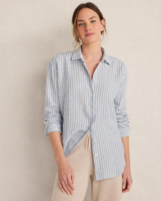 Talbots THE DAILY SHIRT IN LINEN STRIPE