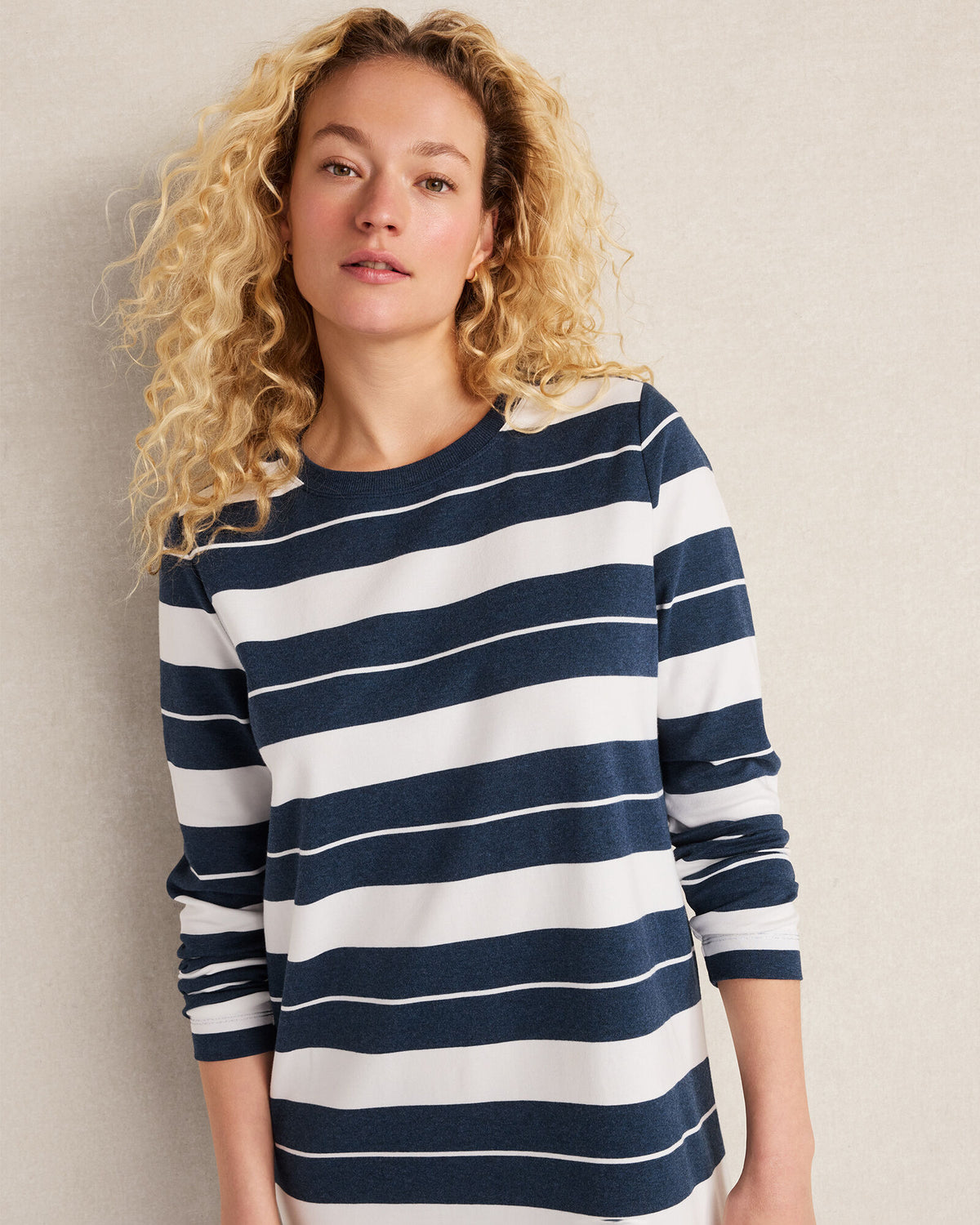 Talbots ORGANIC COTTON INTERLOCK STRIPE MIDI DRESS
