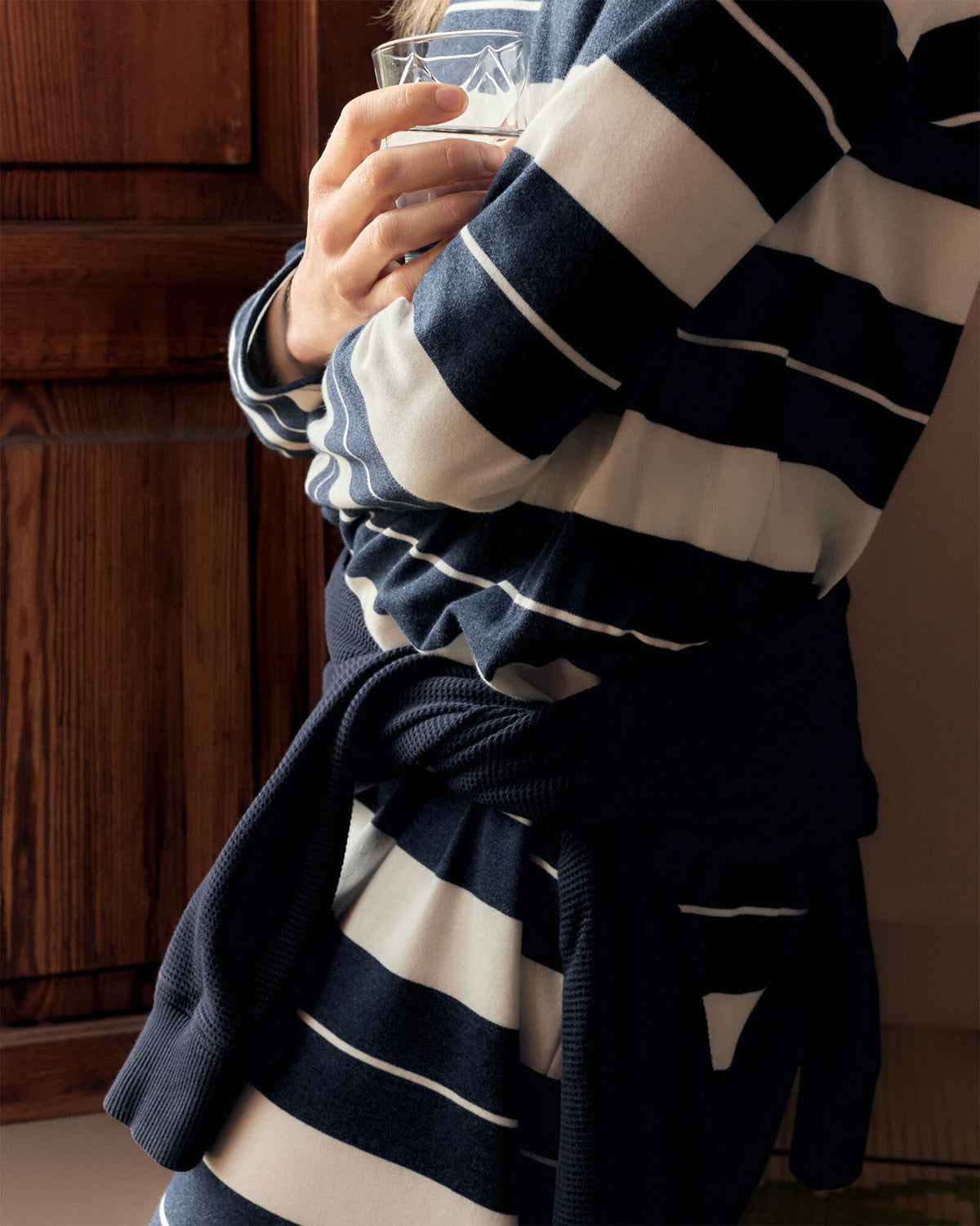 Talbots ORGANIC COTTON INTERLOCK STRIPE MIDI DRESS