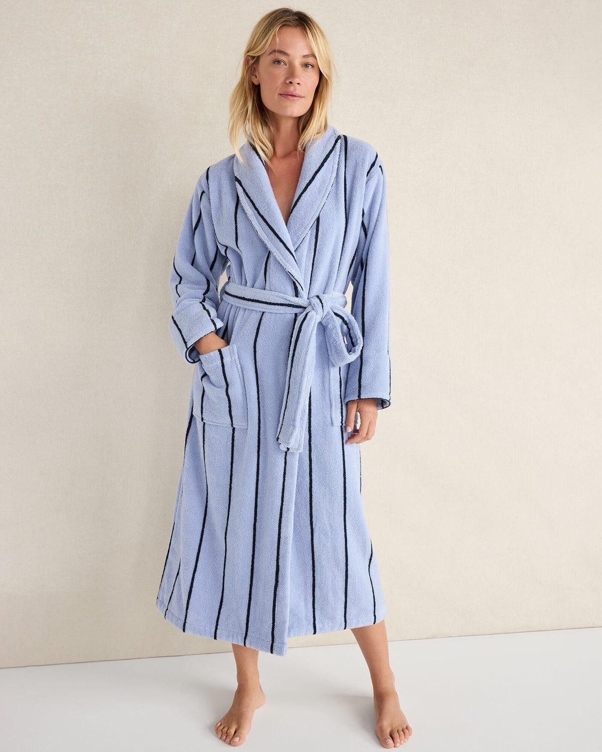 Talbots PLUSH TERRY STRIPED ROBE