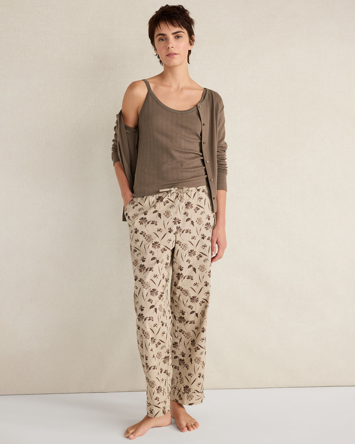 Talbots ORGANIC COTTON POPLIN SCATTERED FLORAL PAJAMA PANTS